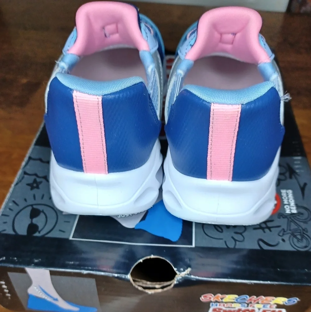 Skechers Kids Light Blue and Pink Sneakers